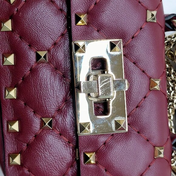 Valentino Garavani Bordeaux Leather Shoulder Bag mon460-101325 - Picture 10 of 16